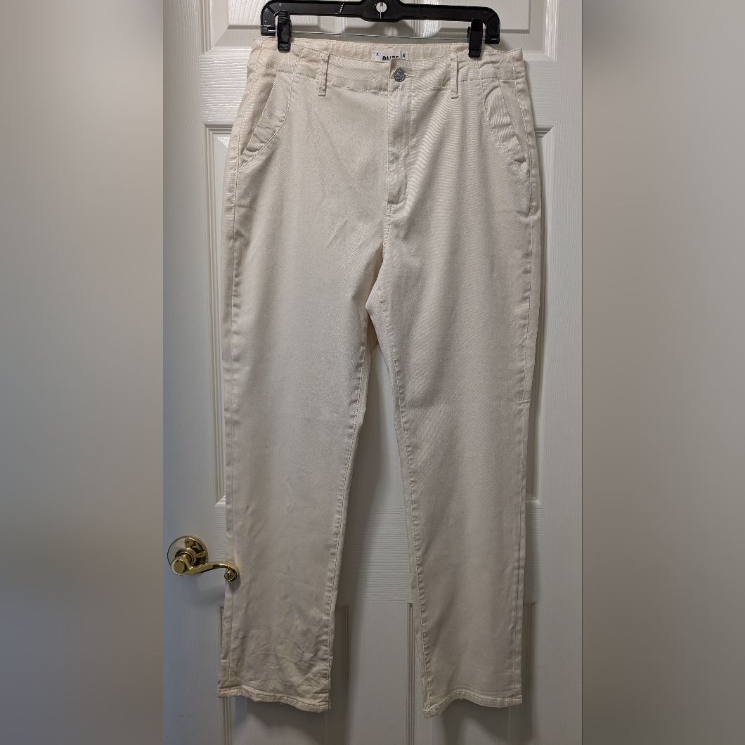 Paige Denim Drew High Rise Straight Leg Jean Pants, Quartz Sand White - Size 30